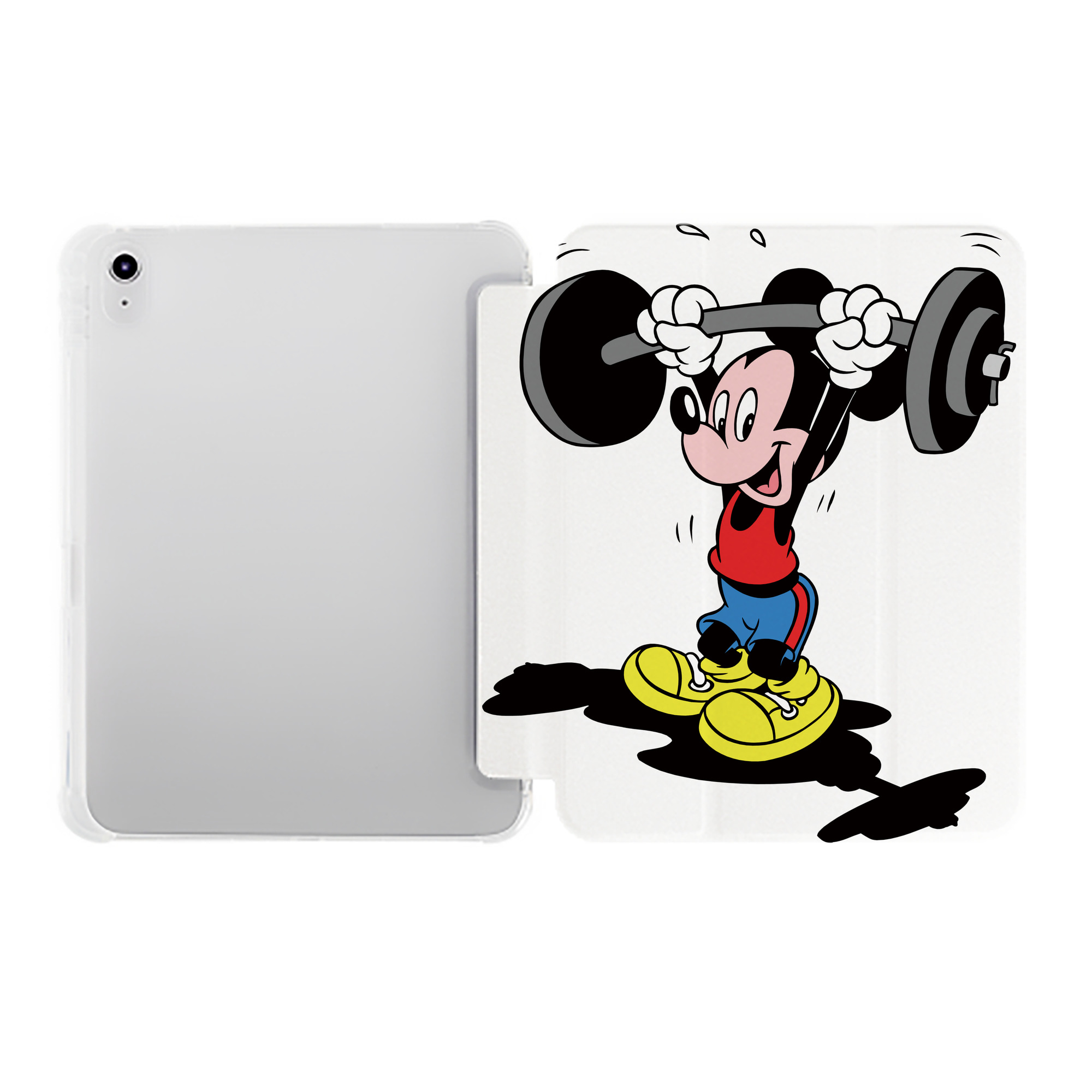 （画像用） ミッキーマウス Mickey Mouse IPad ケース ペン収納付き 三つ折りスタンド PUレザー×シリコン 対応機種9.5/10.5/10.9インチ